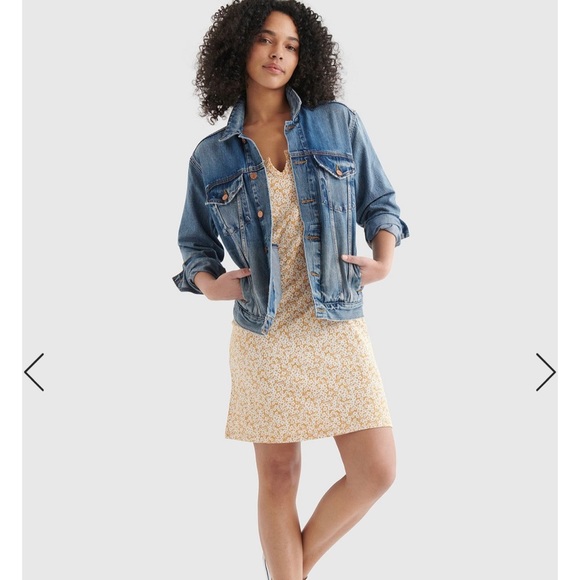 Lucky Brand Scallop Notch MIDI Dress Size Medium I 12 - Picture 1 of 11